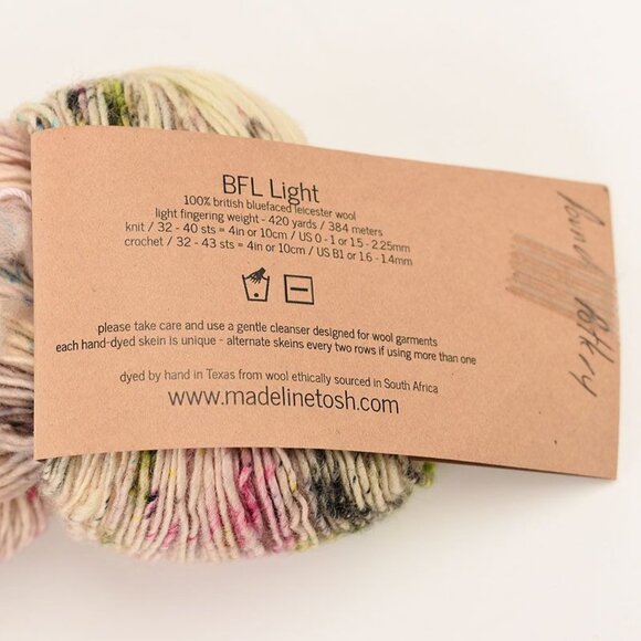 Madelinetosh BFL Light Yarn Skein 100% Wool 420 Yards Color Found Pottery - Picture 3 of 4